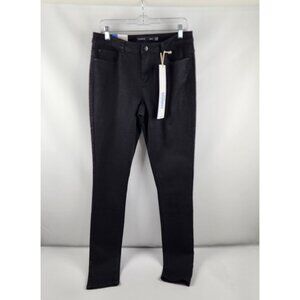Long Tall Sally Jeans Womens 12 Black Skinny Low Rise Denim 32x35 NWT